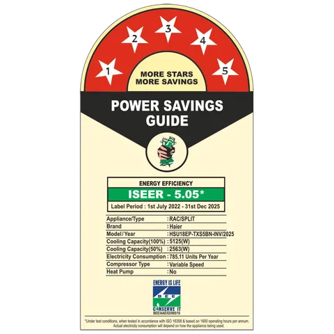 HAIER HS18EP-TXG5BN 1.5TN 5* INV