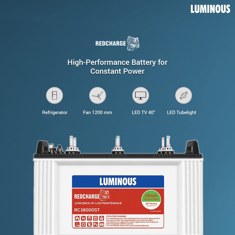 LUMINOUS 150AH RED CHARGE 18000ST PRO