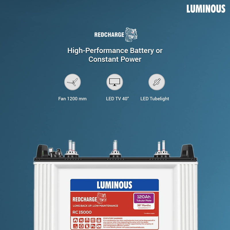 LUMINOUS 120AH RED CHARGE 15000 PRO