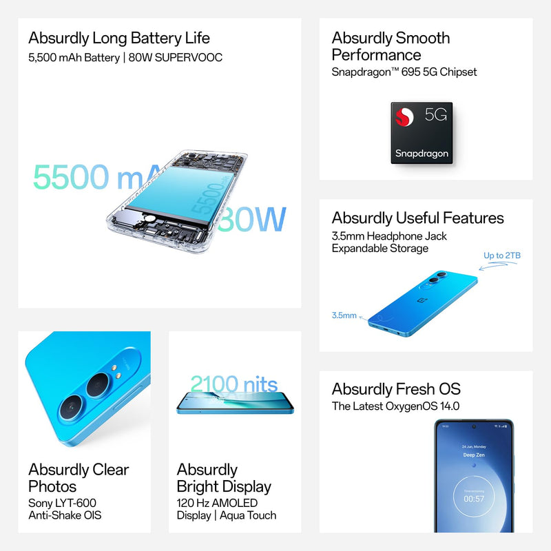 ONEPLUS NORD CE 4 LITE 5G, 8/256, Mega Blue