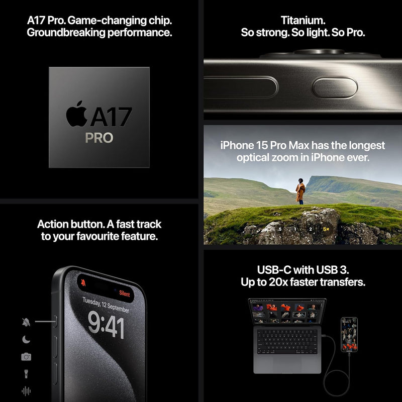 APPLE IPHONE 15 PRO 128GB, Natural Titanium