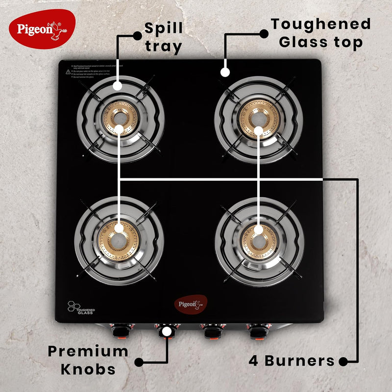 PIGEON GLASSTOP ASTER 4BR GAS STOVE