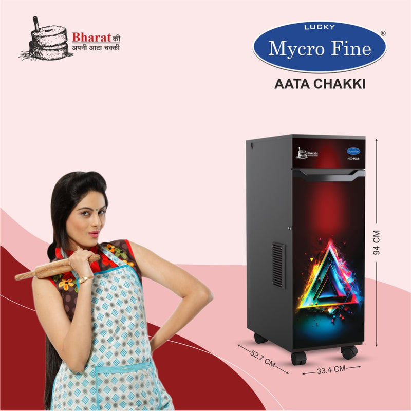Lucky Mycrofine Neo Plus with Inbuilt Vacuum Aata Chakki Fully Automatic Domestic Flour Mill