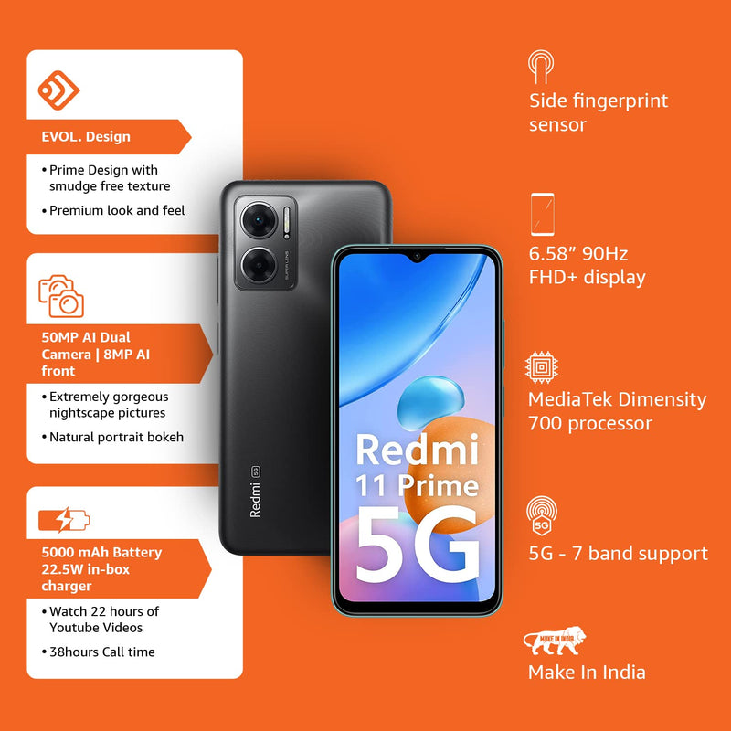 REDMI 11 PRIME 5G, 4/64, THUNDER BLACK